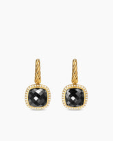 Albion® Drop Earrings in 18K Yellow Gold with Black Onyx and Diamonds, 10mm